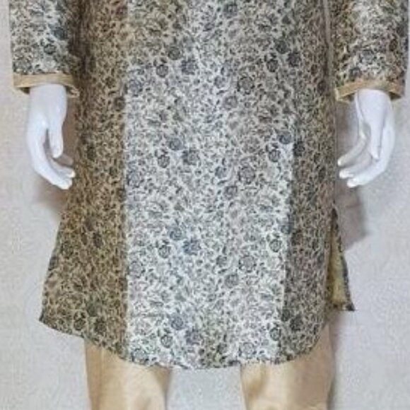Mens Silk Digital print super soft Indian Kurta Set - Picture 2 of 3